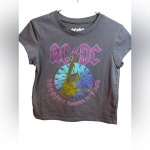 Kids AC/DC Band Tee Size 6 Graphic Rock T-Shirt 2000/01 World Tour Style